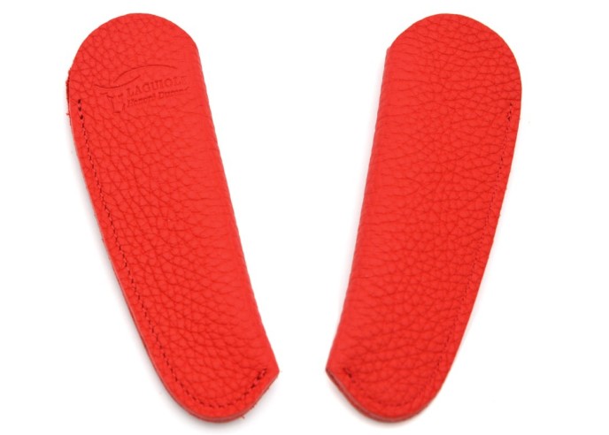 Étui cuir grainé de poche avec logo en creux - Rouge