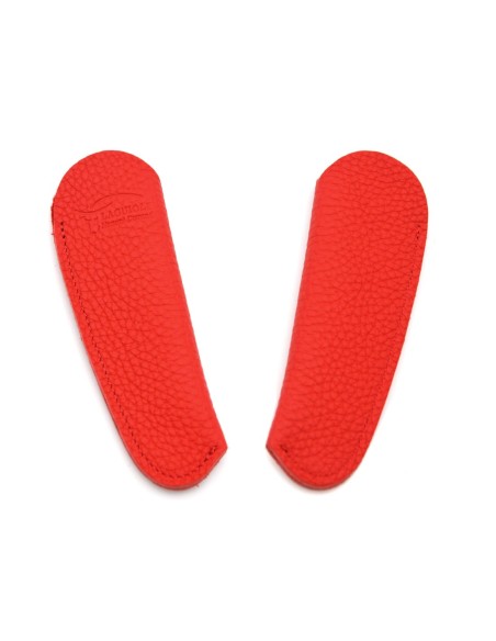 Grained leather pocket sheath with molded logo - Red