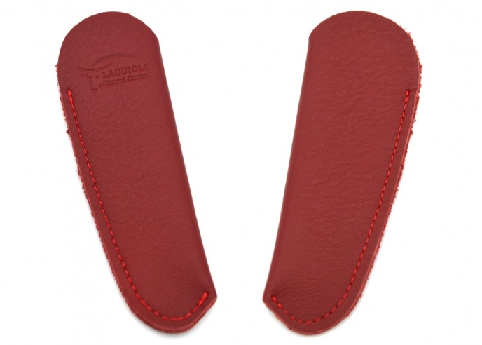 Leather pocket sheath with molded logo - Wine