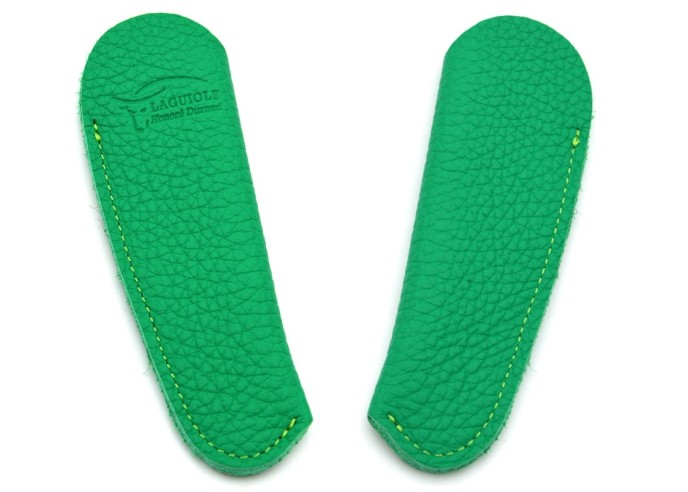 Étui cuir de poche pour couteaux pliants, vert