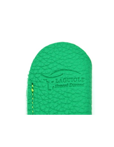 Pocket leather case for folding knives, green