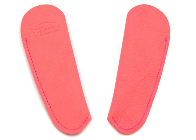 Leather pocket sheath with molded logo - Pink