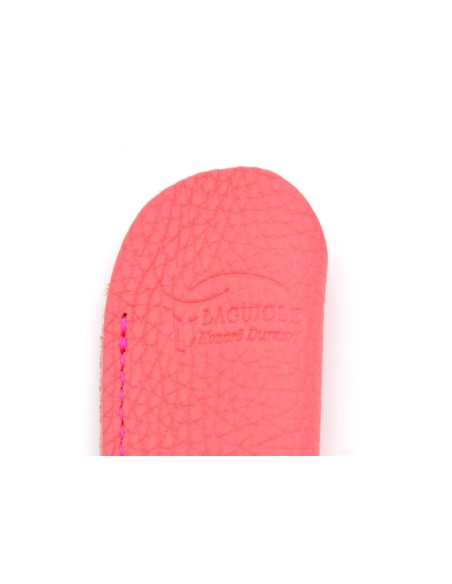 Grained leather pocket sheath with molded logo - Pink