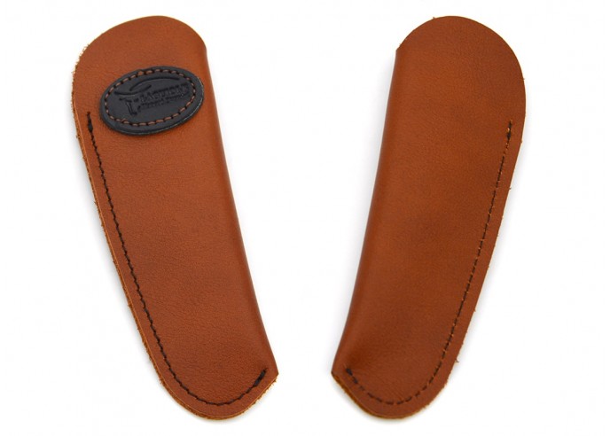 Taschenetuis aus Leder mit Medaillon-Firmenzeichen - Braun