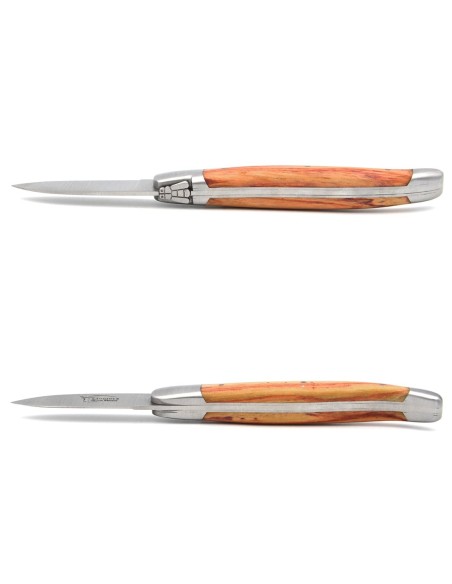 Couteaux à huîtres Laguiole, mitres inox mat, manche bois de rose