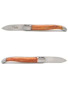Couteaux à huîtres Laguiole, mitres inox mat, manche bois de rose