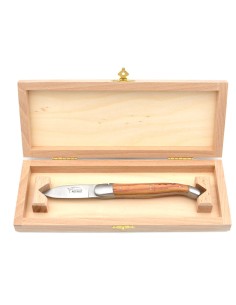 Laguiole oyster knife with matt stainless steel bolsters. Rosewood handle 2