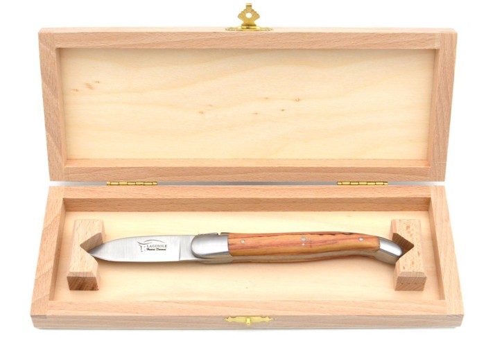 Couteaux à huîtres Laguiole, mitres inox mat, manche bois de rose
