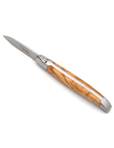 Couteaux à huîtres Laguiole, mitres inox mat, manche bois d'olivier