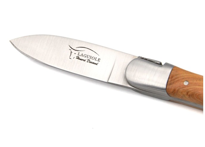 Couteaux à huîtres Laguiole, mitres inox mat, manche bois de cade