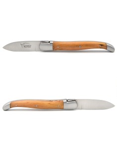 Couteaux à huîtres Laguiole, mitres inox mat, manche bois de cade