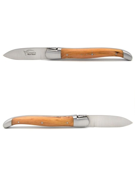 Couteaux à huîtres Laguiole, mitres inox mat, manche bois de cade