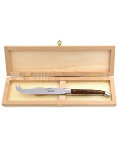Laguiole Käsemesser, Heftbacken aus glänzendem Edelstahl, breiterer Griff aus Schlangenholz 2