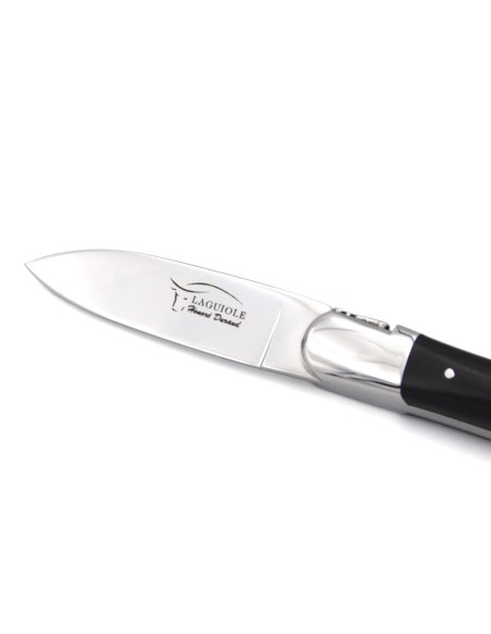 Couteaux à huîtres Laguiole, mitres inox brillant, manche bois d'ébène