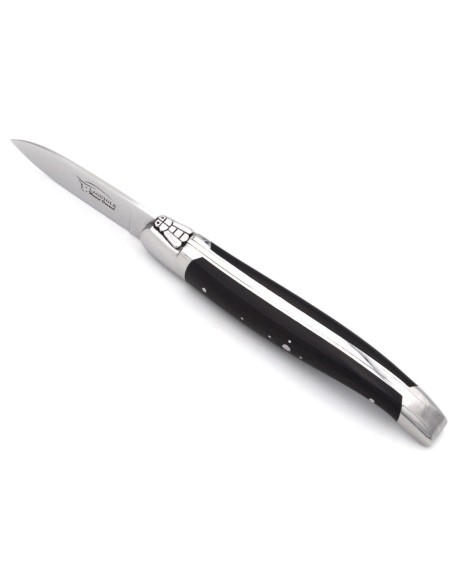 Couteaux à huîtres Laguiole, mitres inox brillant, manche bois d'ébène