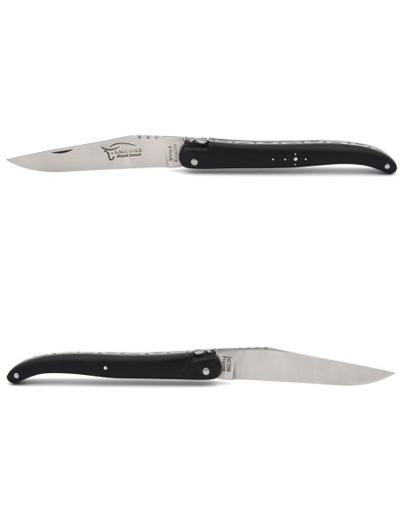 Laguiole pocket knife, 12 cm, forged bee, ebony wood full handle with matt finish