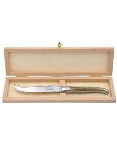 Couteau à fromage de Laguiole. Finition inox brillant et manche galbé en pointe de corne (claire) 2