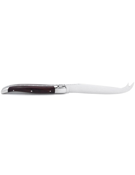 Couteau à fromage avec mitres inox brillant et manche bois de violette