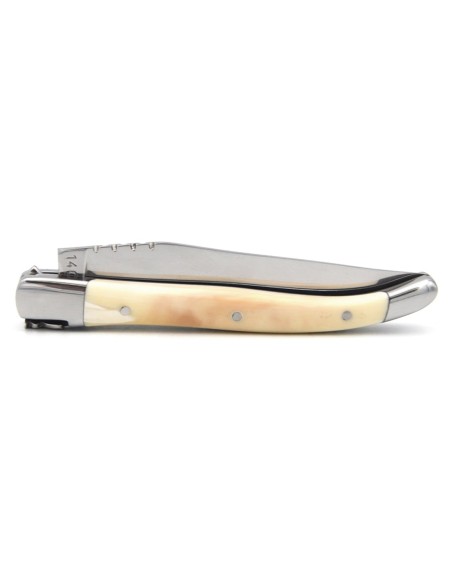 Laguiole pliant, 10cm, abeille forgée, manche en phacochere lame seule