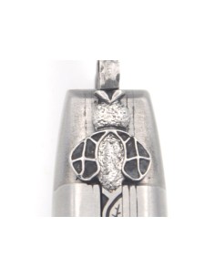 Laguiole pliant 12 cm, lame brut de forge, abeille et ressort burin, doubles platines lime, manche en pointe de corne claire 2