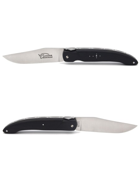 Laguiole Honoré Durand, modèle Chasse, plein manche inox mat, ébène