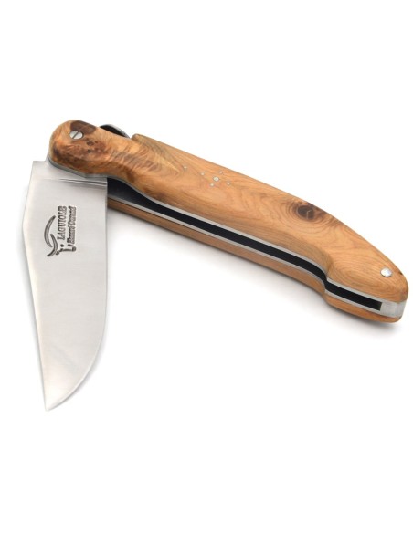 Couteau pliant de chasse Laguiole avec manche en genévrier cade