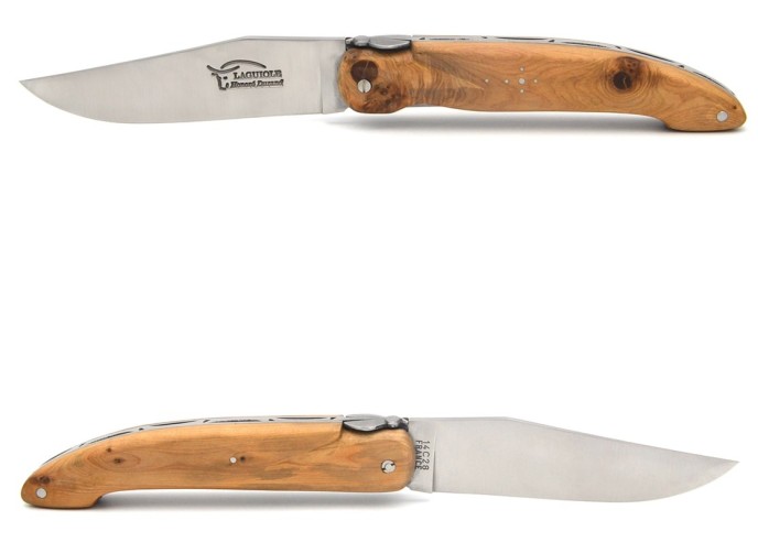 Couteau pliant de chasse Laguiole avec manche en genévrier cade