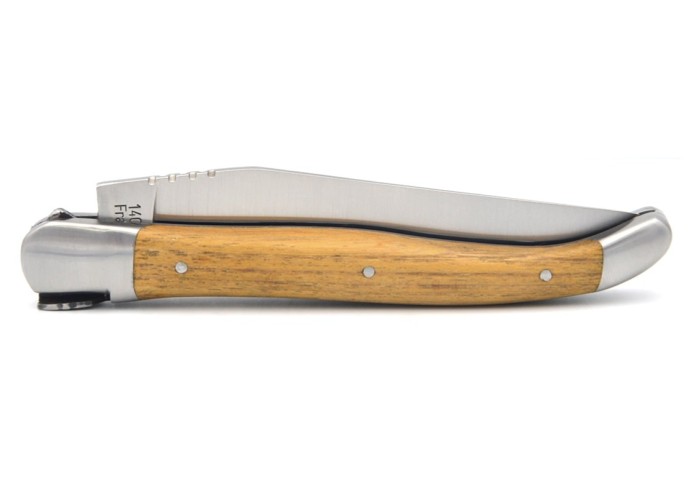 Laguiole pocket knife, 12 cm, wolf, acacia handle with matt bolsters