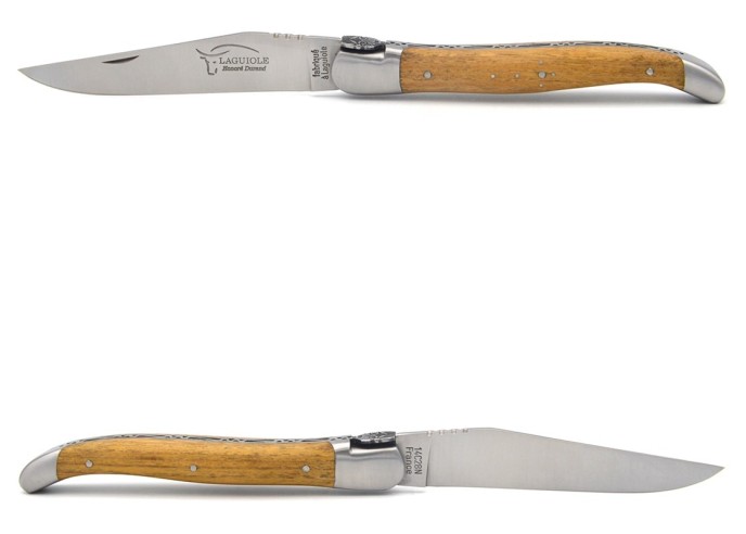 Laguiole pocket knife, 12 cm, wolf, acacia handle with matt bolsters