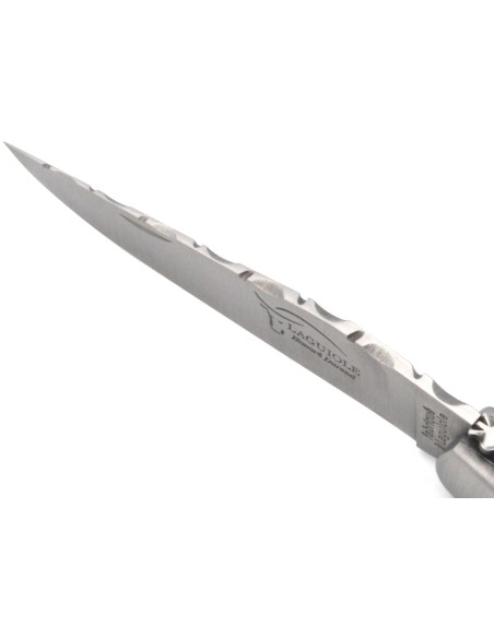 Laguiole pocket knife, 12 cm, chiseled doubles plates, deer antler handle with matt bolsters