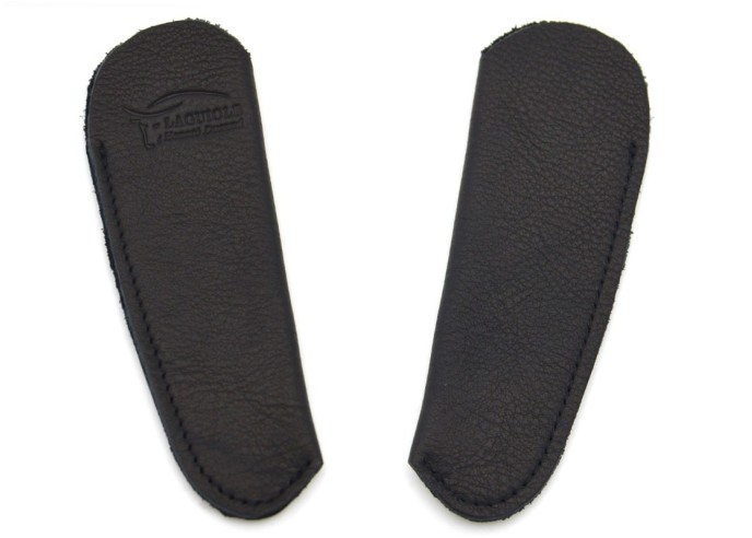 Étui cuir de poche pour couteaux pliants, noir