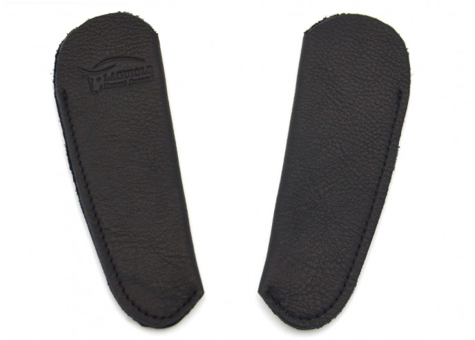 Leather pocket sheath with molded logo - Black