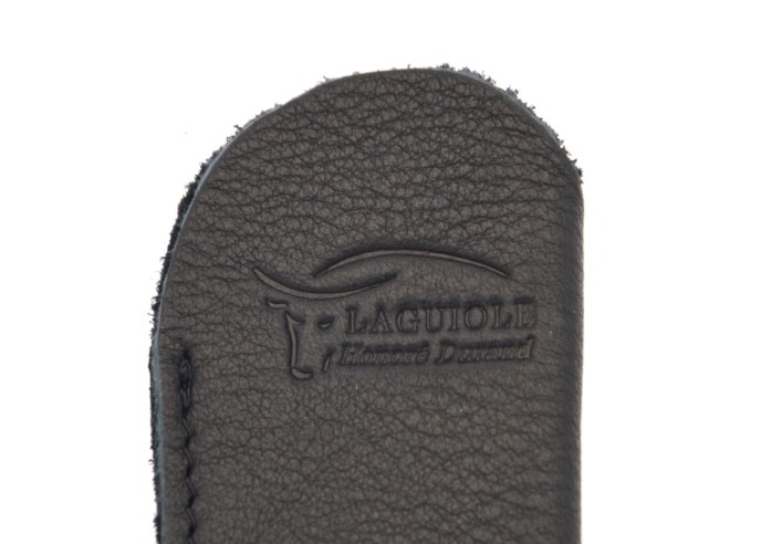 Pocket leather case for folding knives, black