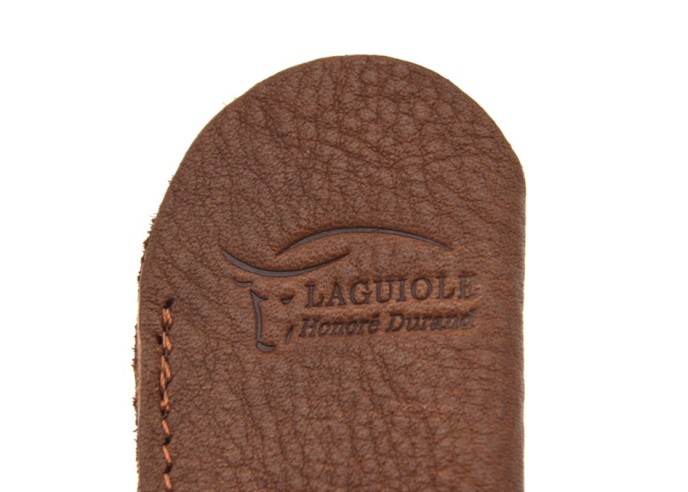 Pocket leather case for folding knives, brown dark