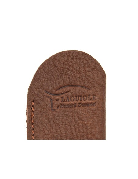 Pocket leather case for folding knives, brown dark