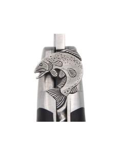 Laguiole pliant 12 cm, abeille motif truite, ressort ciselé à la lime