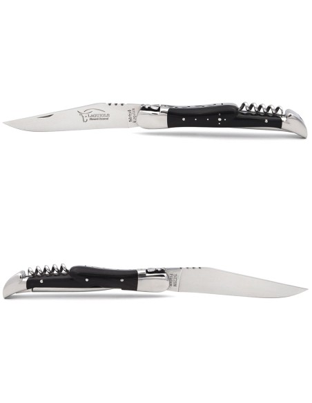 Laguiole  12cm avec poinçon et tire-bouchon, manche pointe de corne