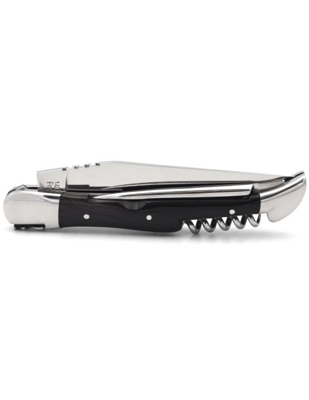 Laguiole  12cm avec poinçon et tire-bouchon, manche pointe de corne