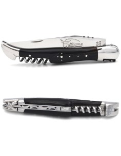 Laguiole  12cm avec poinçon et tire-bouchon, manche pointe de corne
