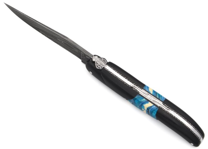 Laguiole Ebony with blue Mammoth molar insert