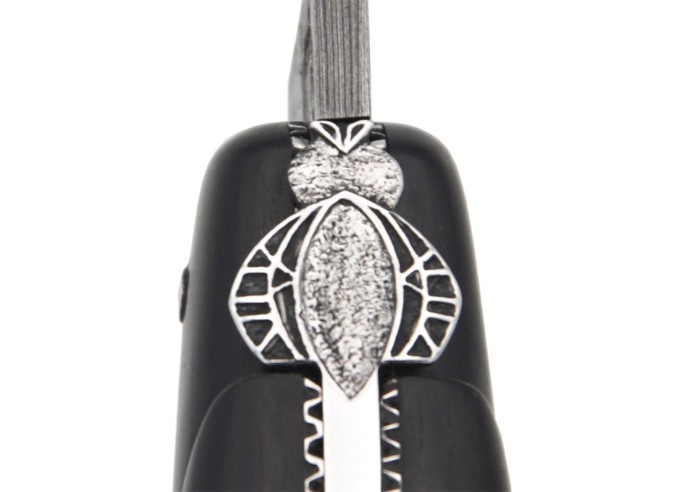 Laguiole Honoré Durand, ébène insert molaire de mammouth bleu