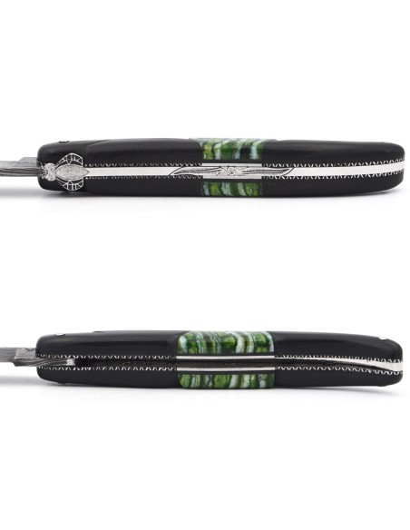 Laguiole Ebony with green Mammoth molar insert