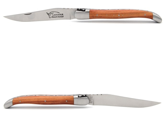 Laguiole pocket knife, 13 cm, forged bee, rosewood handle with matt bolsters