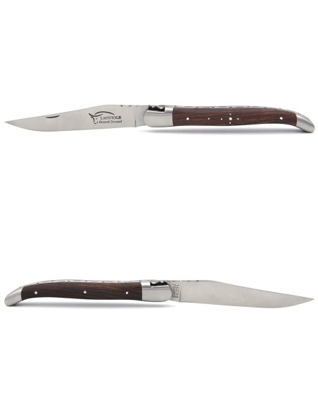 Laguiole pocket knife, 13 cm, forged bee, purplewood handle with matt bolsters