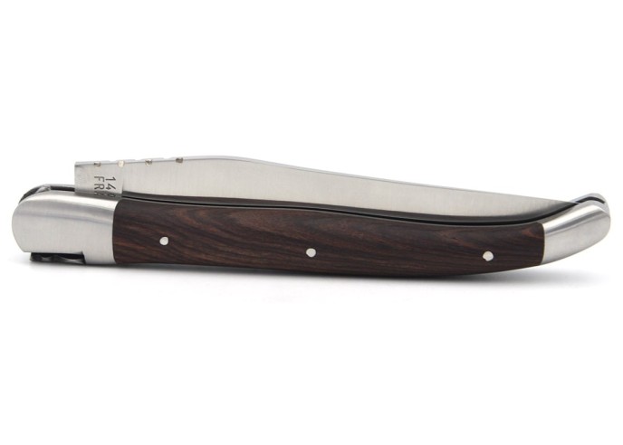 Laguiole pliant, 13 cm, manche en bois de violette, abeille forgée