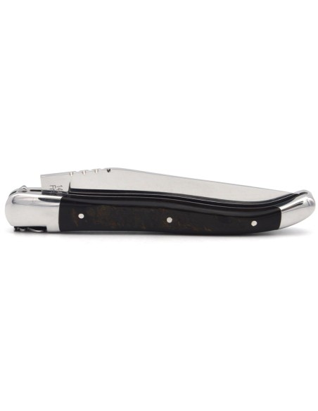 Laguiole pocket knife, 12 cm, forged bee, buffalo horn handle with matt bolsters