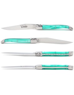Laguiole Steakmesser, fein Griff aus perlmuttfarbenem Acryl 2