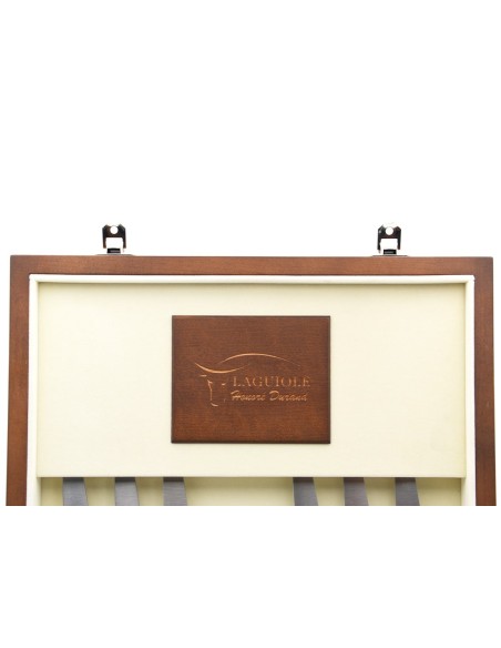 Traditional Laguiole table cutlery set, 24 pieces, wide boxwood handles with stainless steel bolsters