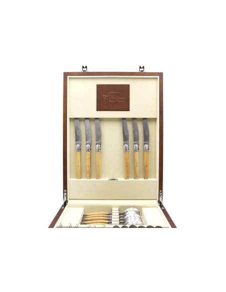 Ménagère de Laguiole prestige, 24 pièces manches en buis