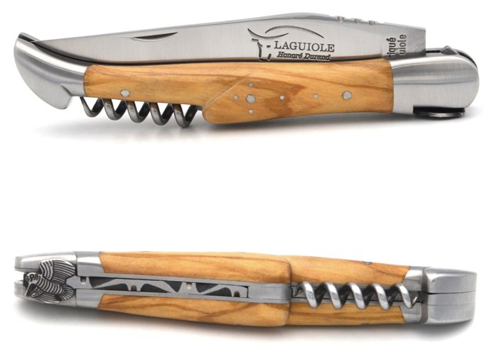 Laguiole 12cm, Waldschnepfe, Klinge und Korkenzieher, Olivenholz